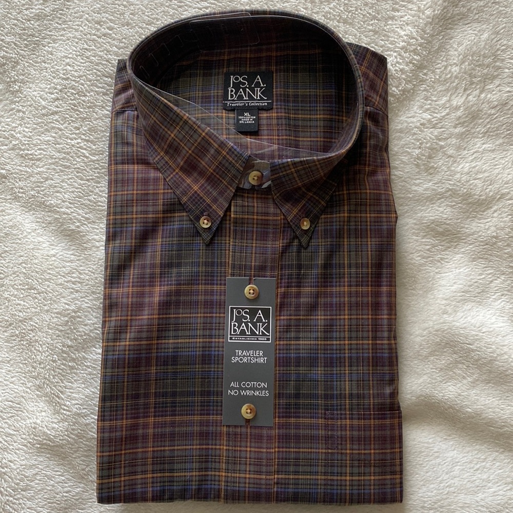 Jos.A Bank Brown Button Up Sportshirt